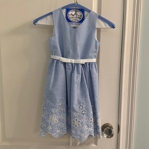 Girl’s Striped Eyelet Dress